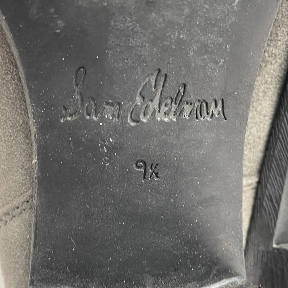 Sam Edelman Gray Suede Block Heel Ankle Boots - Picture 8 of 8
